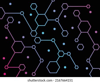 Colorful polygonal background design. Shape pattern. Dark background