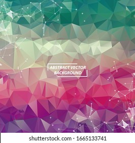 Colorful Polygonal background molecule and communication. Connected lines with dots. Minimalism chaotic illustration background. Concept of the science, chemistry, biology, medicine, technology.