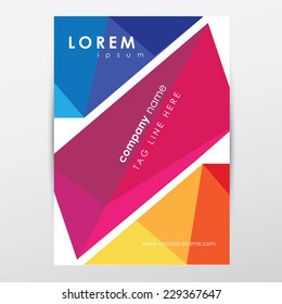 colorful polygonal brochure template design for company business presentations