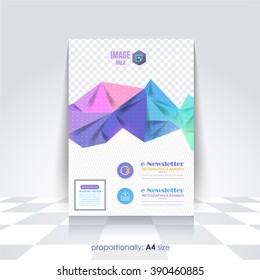 Colorful Polygonal Elements Catalog Cover. Elegant Business A4 Flyer and Brochure. Corporate Leaflet Background 