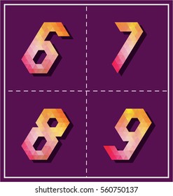 colorful polygonal font graphic element for various use