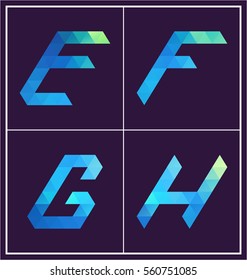 colorful polygonal font graphic element for various use