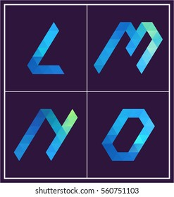 colorful polygonal font graphic element for various use
