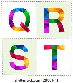 colorful polygonal font for various use