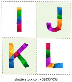 colorful polygonal font for various use