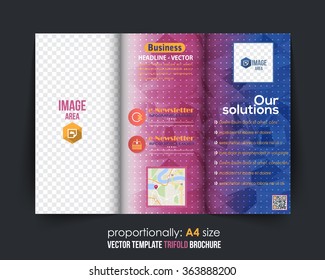 Colorful Polygonal Geometric Elements Style Background of Business Tri-Fold Brochure Template. Corporate Leaflet, Cover Design