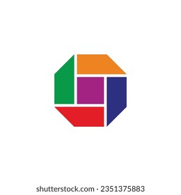 colorido vector de logotipo geométrico simple 