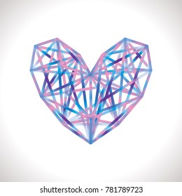 Colorful polygonal heart