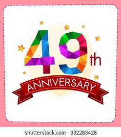 colorful polygonal number anniversary logo