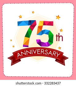 colorful polygonal number anniversary logo