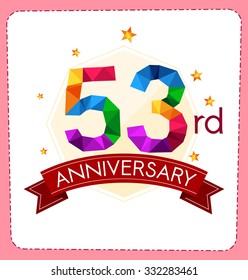 colorful polygonal number anniversary logo