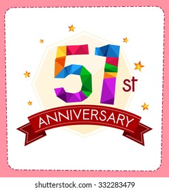 colorful polygonal number anniversary logo