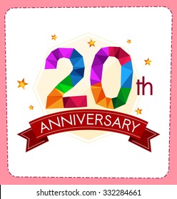 colorful polygonal number anniversary logo