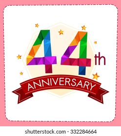 colorful polygonal number anniversary logo