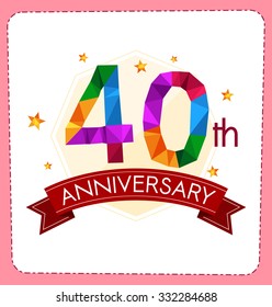 colorful polygonal number anniversary logo