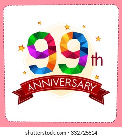 colorful polygonal number anniversary logo