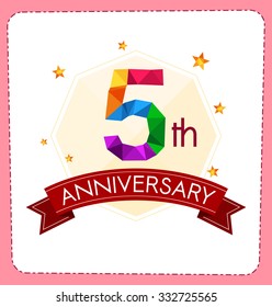 colorful polygonal number anniversary logo