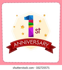 colorful polygonal number anniversary logo