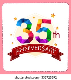 colorful polygonal number anniversary logo