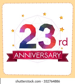 colorful polygonal number anniversary logo