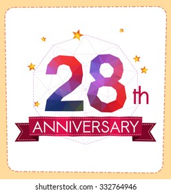 colorful polygonal number anniversary logo