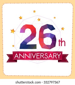 colorful polygonal number anniversary logo