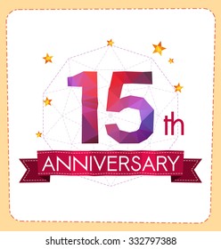 colorful polygonal number anniversary logo