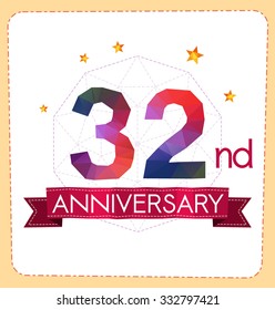 colorful polygonal number anniversary logo