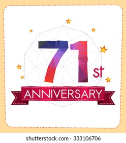 colorful polygonal number anniversary logo