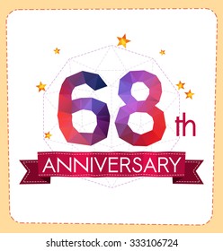 colorful polygonal number anniversary logo