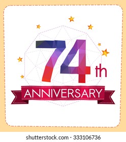 colorful polygonal number anniversary logo