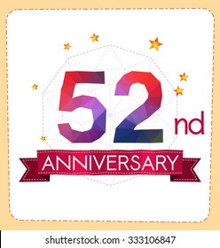 colorful polygonal number anniversary logo