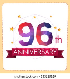 colorful polygonal number anniversary logo