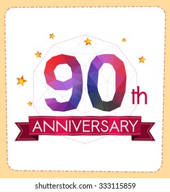 colorful polygonal number anniversary logo