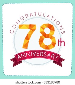 colorful polygonal number anniversary logo