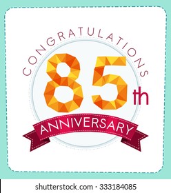 colorful polygonal number anniversary logo