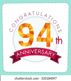 colorful polygonal number anniversary logo
