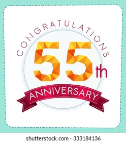 colorful polygonal number anniversary logo