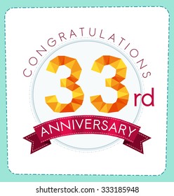 colorful polygonal number anniversary logo