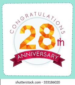 colorful polygonal number anniversary logo