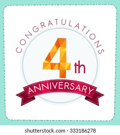colorful polygonal number anniversary logo