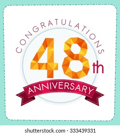 colorful polygonal number anniversary logo