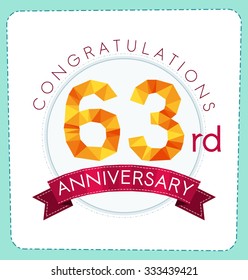 colorful polygonal number anniversary logo