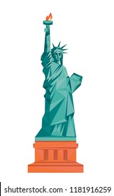 Colorful polygonal style design of american statue of liberty