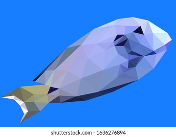 Colorful polygonal style design of fish