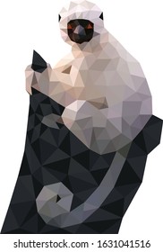 Colorful polygonal style design of monkey