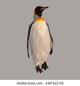 Colorful polygonal style design of penguin