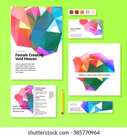 Colorful polygonal templates set