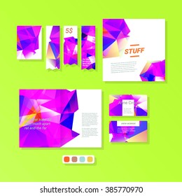 Colorful polygonal templates set