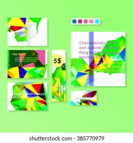 Colorful polygonal templates set